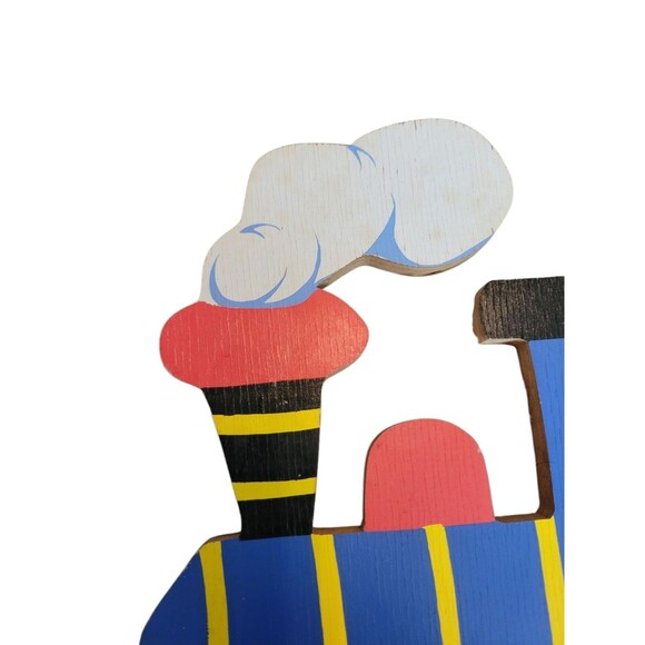 Vintage Grossman Train Bear Wall Hanging Coat or Hat Rack 4 Pegs Baby Germany - Picture 7 of 9